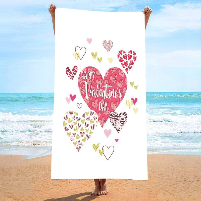 Ultra Soft Microfiber Beach Towel With Quick Dry Antibacterial Ion Print Design Pool Travel Outdoor Use