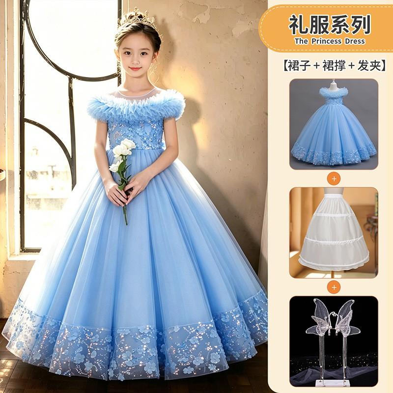 Girls Princess Dress Kids Formal Party Gown Wedding Birthday Performance