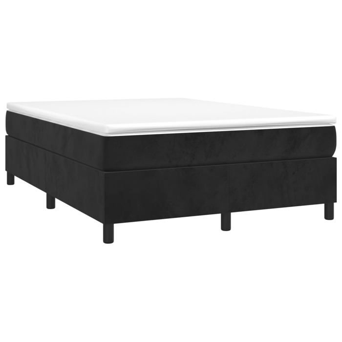 Cadre de lit avec matelas - Maison Exclusive - Noir - 140x200 cm - Velours doux