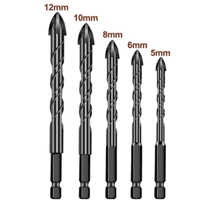 Multiple pack options Cross Hex Tile Drill Bit Set Glass Concrete Ceramic Tile Hard Alloy Triangle Drilling Bit Hole Opener