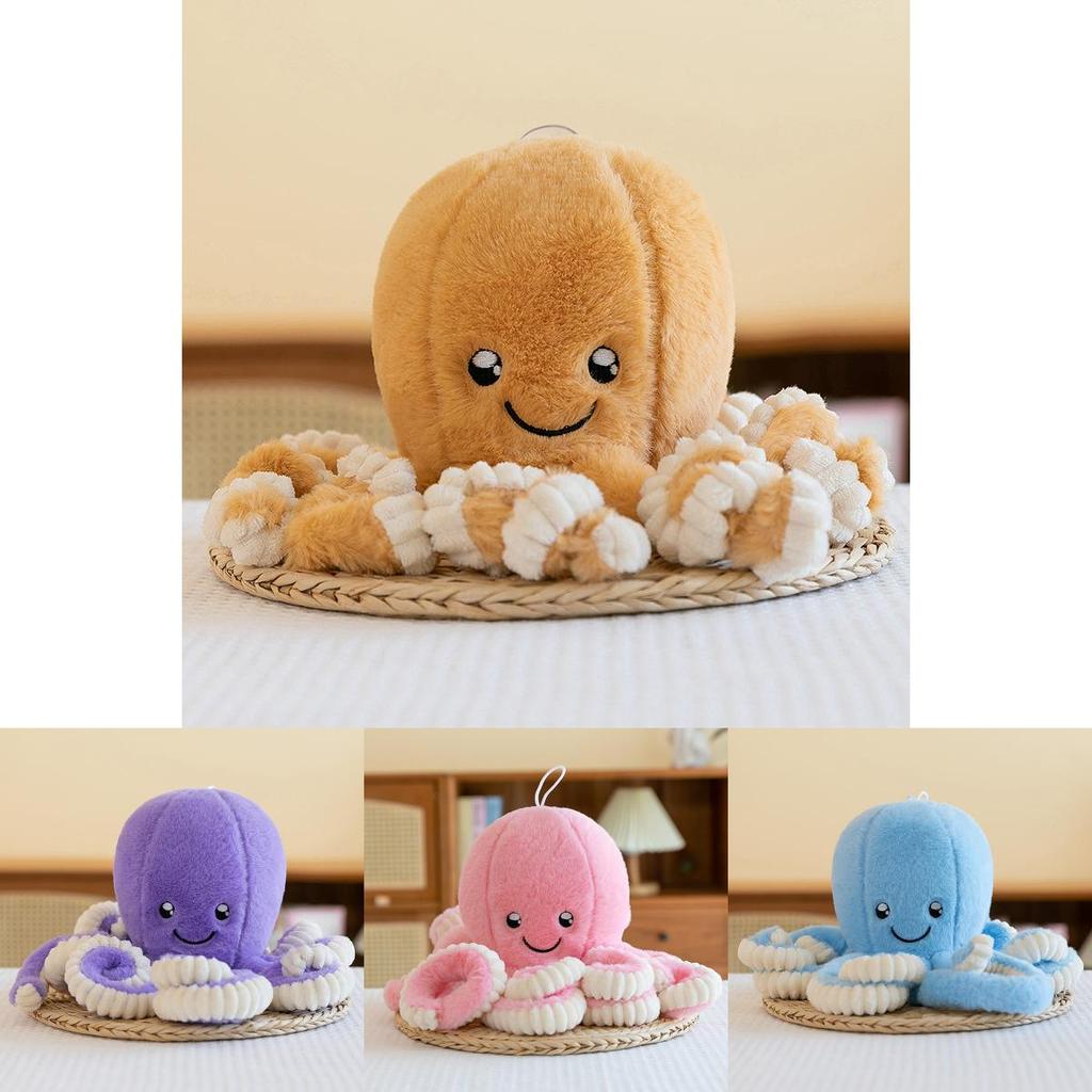 Adorable Plush Octopus Toy Soft Stuffed Animal For Kids Birthday Gift In Purple Pink And Blue