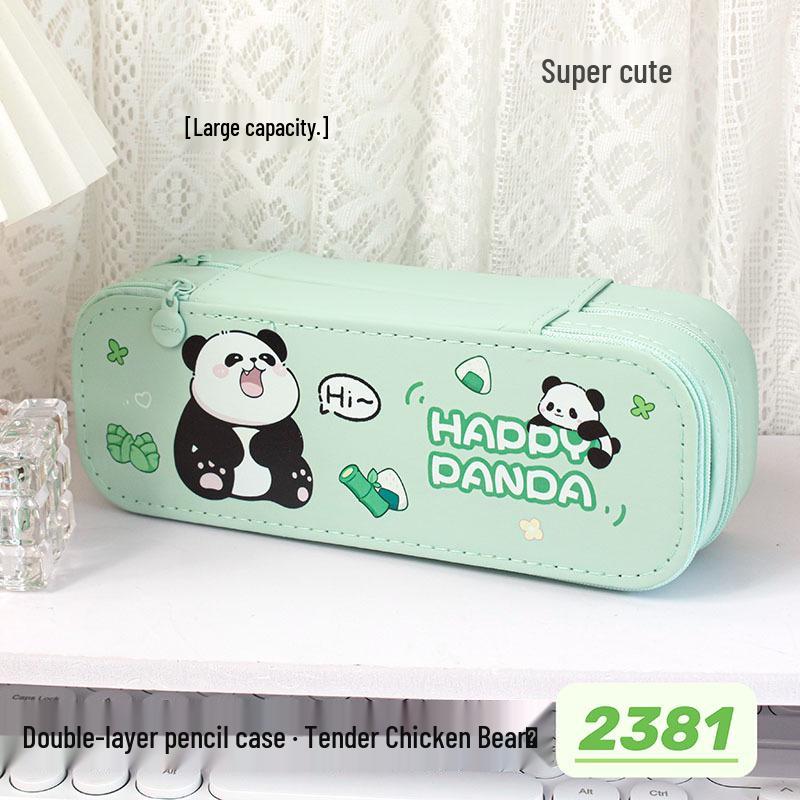 Doppellagiges Cartoon-Federmäppchen mit hoher Kapazität - Niedliche & Funktionale Schreibwarenbox für Schüler