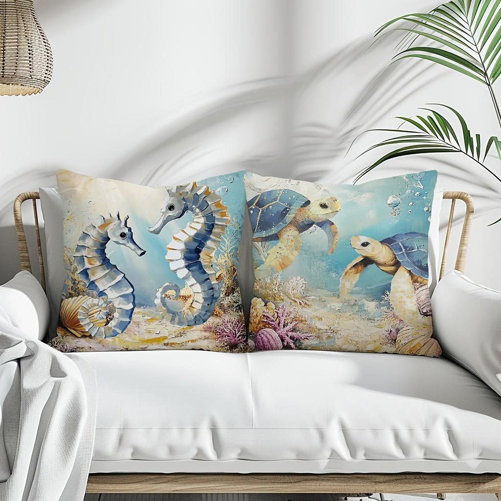 Dreamy Oceanic Vibe Pillow CoversLiving room sofa cushion cover, soft and comfortable, bedroom room decoration