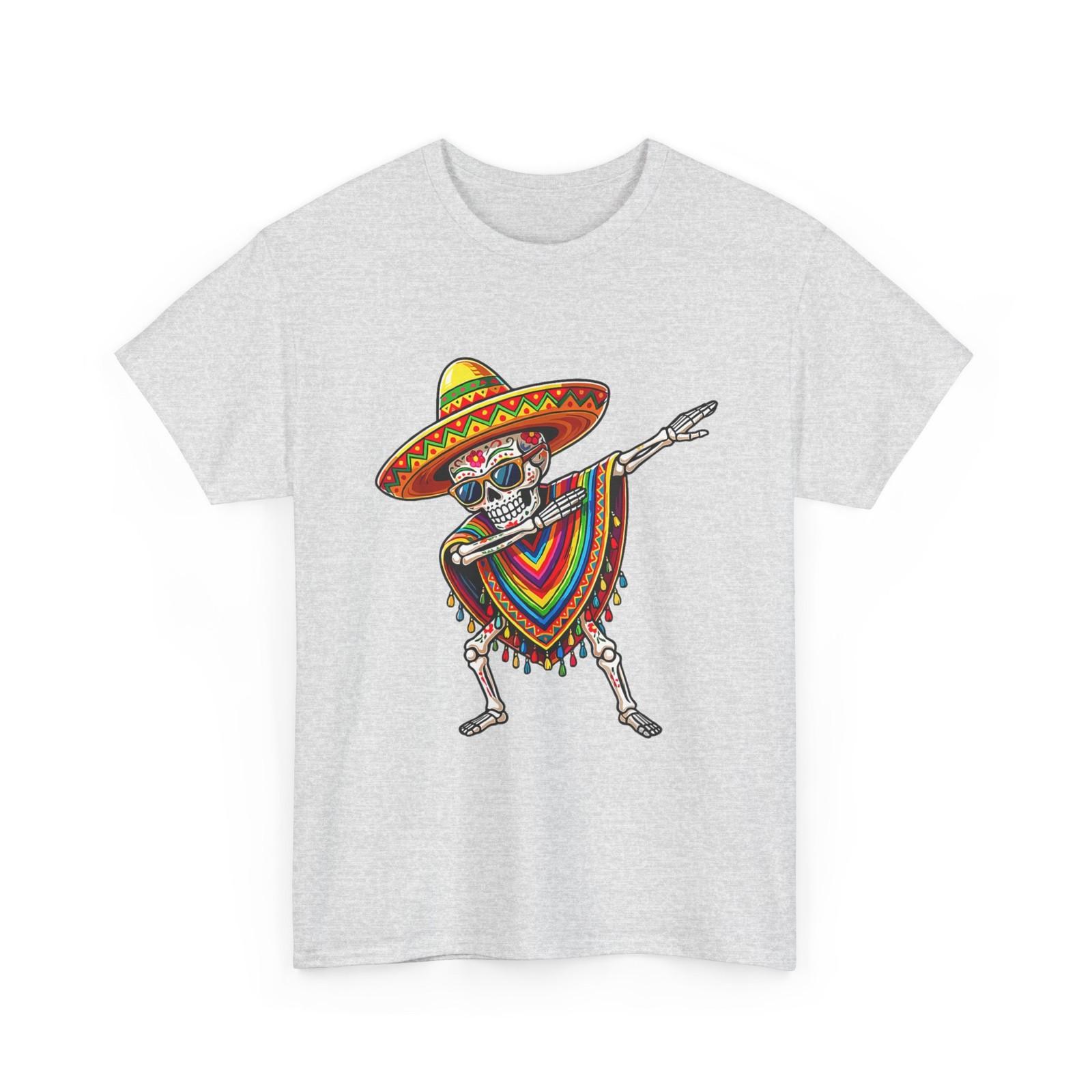 Cinco De Mayo Shirt, Dabbing Mexican Skeleton Poncho T-Shirt S