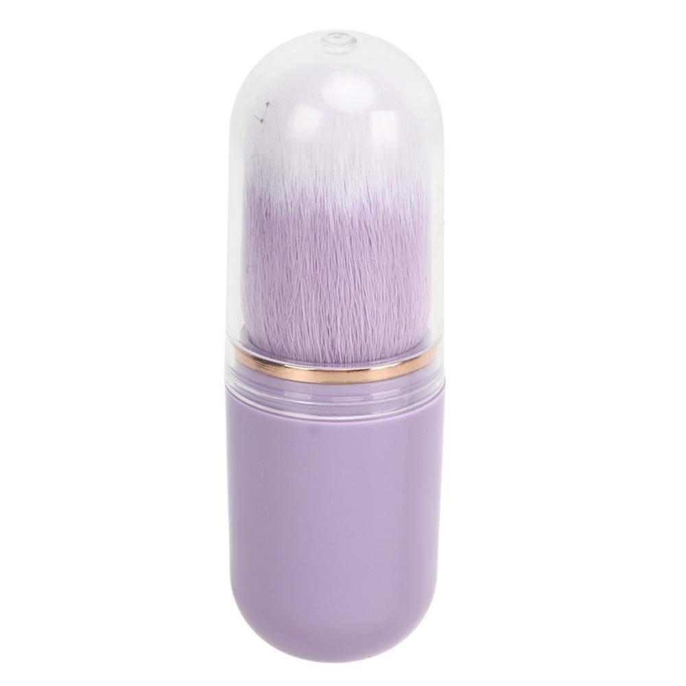 Artificial Fiber Capsule Shape Powder Brush Capsule Nail Cleaning Brush Acrylic & gel nail care фиолетовый