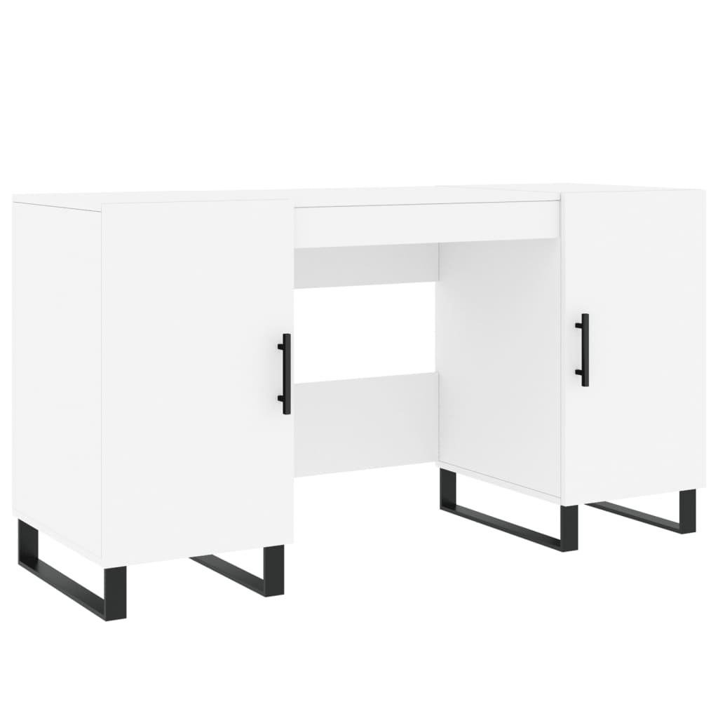 White Desk 140x50x75 cm Particleboard