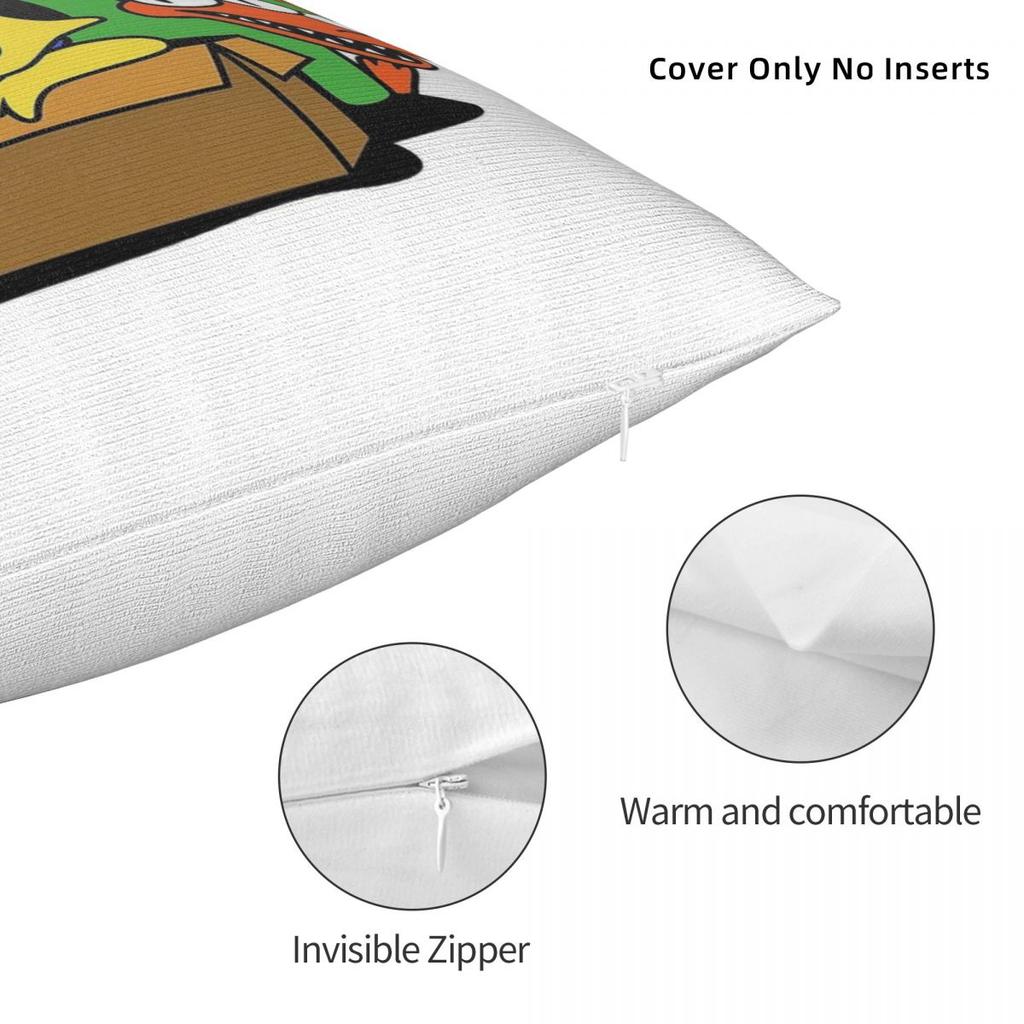Rainbow Friends Cyan And Yelllow Square Pillowcase Polyester Linen Velvet Creative Zip Decor Home Cushion Cover