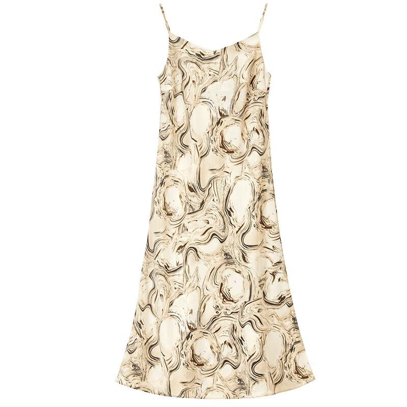 Shangdubila French Print Strappy Midi Dress