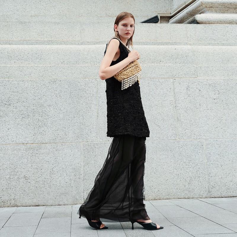 

VEROMODA Metallic Thread Floral A-Line Dress XL