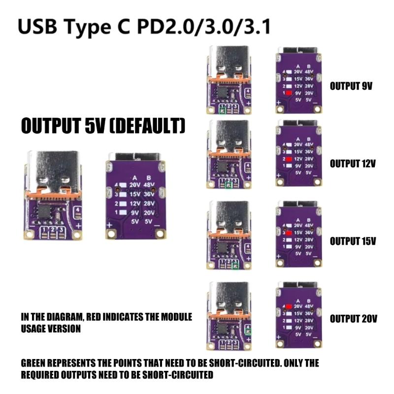Effective Type C PD3.0 PD3.1 Quick Power Module Type-C Voltages Triggering Featuring 5V To Adjustable Output Preferences