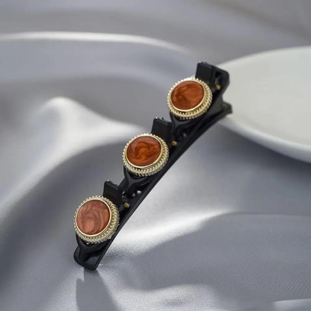 Pearl Flowers Hair Clip Hairpins Barrettes Women Girls Retro Crystal Rhinestone Side Clip Headwear Braided Styling Accessories