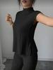 European Women's Solid Color Short-sleeve T-shirt & Ribbed Pants Set - 2025 Style