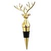 Alloy Elk Head Wine Bottle Stopper Gold Wear-Resistant Airtight Seal Effect Ideal Parties Christmas 1 Piece