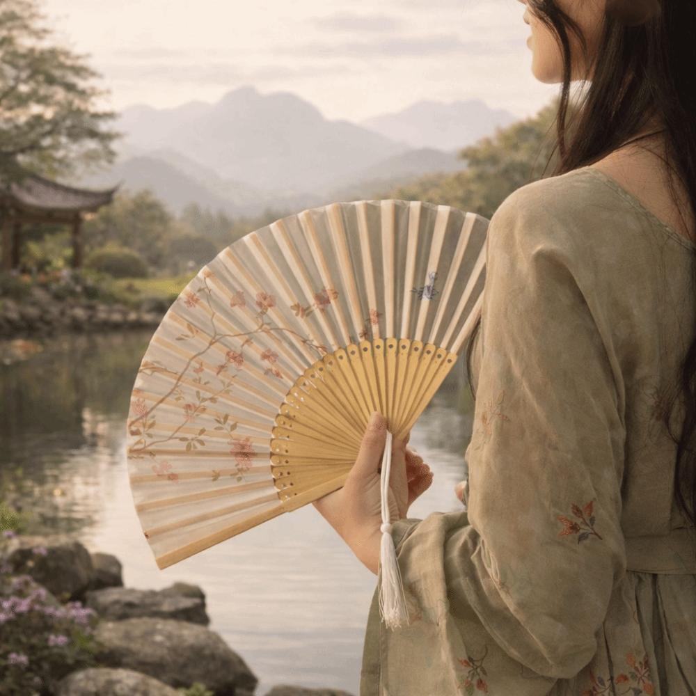 Chinese Style Bamboo Fan Decorative Handheld Fan Decorative Fan Dance Fan  Hanfu