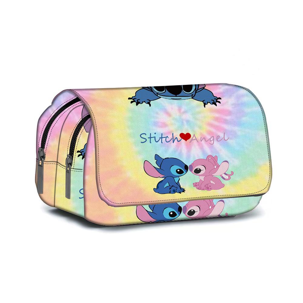 3D Digital Full-Print Schoolbag Double-Layer Flip Pencil Case Children'S Stationery Box