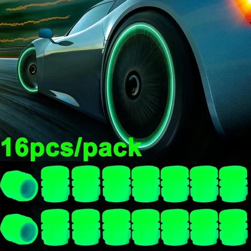 1/20pc Luminous Valve Caps Fluorescent Night Glowing Car Decor Universal Motorcycle Bicycle Dustproof Tyre Valve Decorative Stem