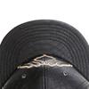 Hands Embroidery Faux Leather Flat Brim Snapback Cap Adjustable Hip Hop Hat