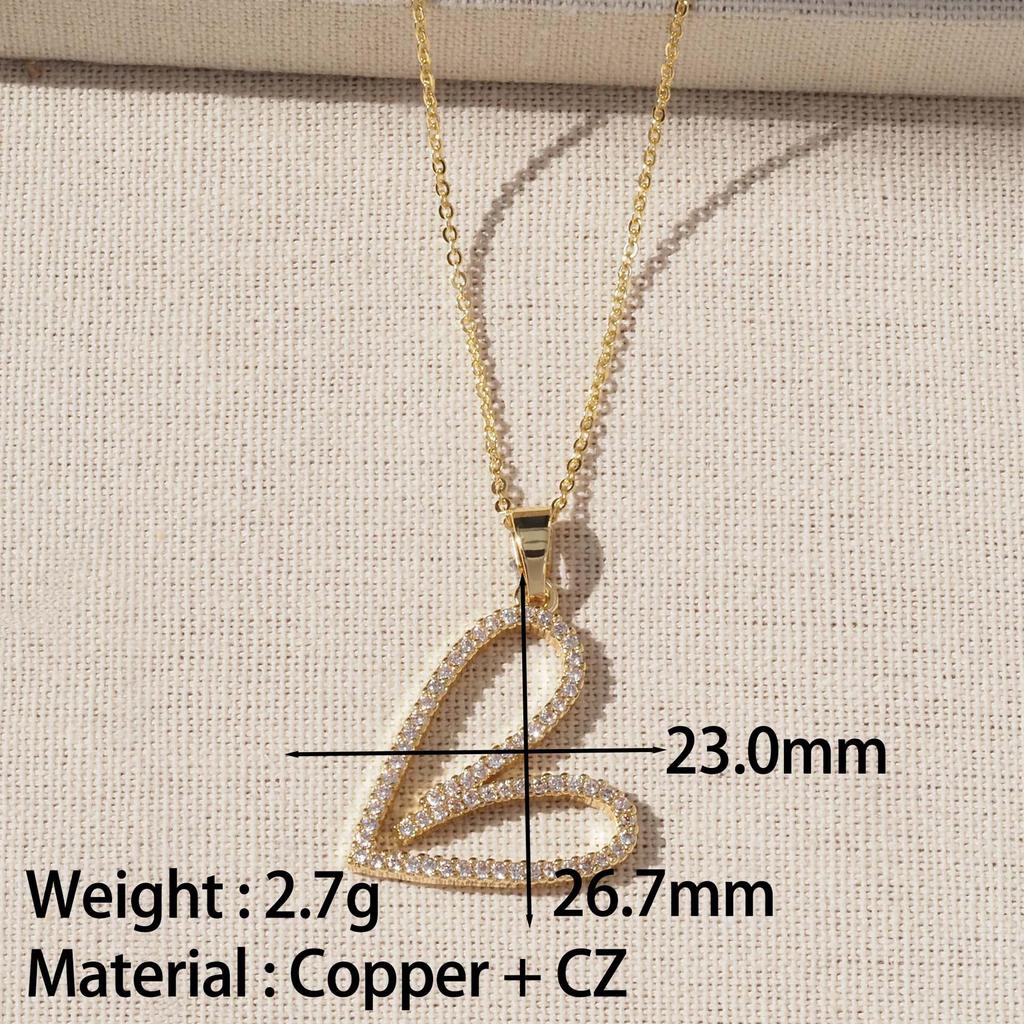 Gold-Plated Heart Pendant Necklace - Simple Heart-Shaped Clavicle Chain for Women