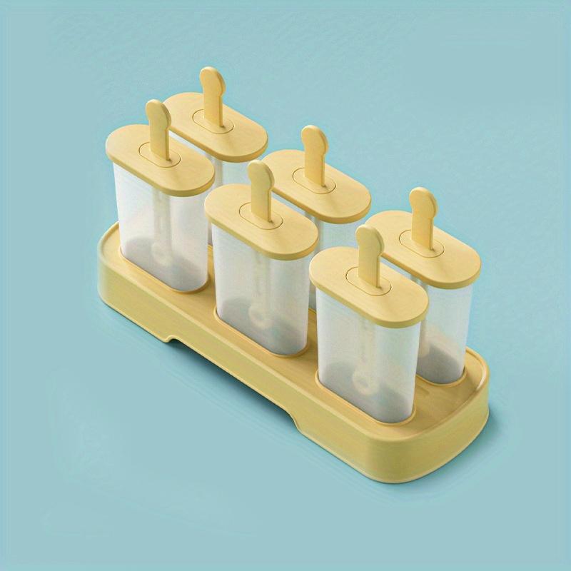 

1 шт. Форма для мороженого сделай сам - Домашние эскимо, сорбет и замороженные кубики льда - Упаковка на 6 отверстий Кухонные аксессуары жёлтый