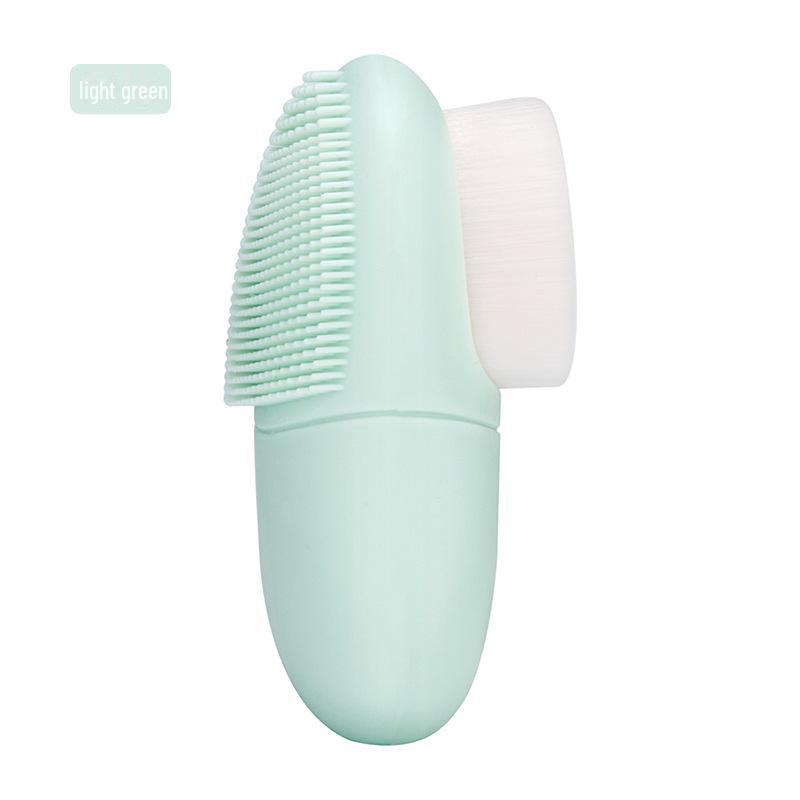Perie de machiaj și spălare pentru față cu două capete din silicon - Instrument japonez de curățare pentru pori și puncte negre