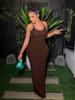 Solid Ruched Spaghetti Strap Bandage Maxi Dress Women Casual Sleeveless Backless Bodycon Ladies Party Streetwear Dresses
