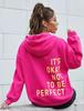 Multi-color Letter Print Casual Women’s Hooded Sweatshirt - Versatile Long Sleeve Pullover, European & American Fashion.