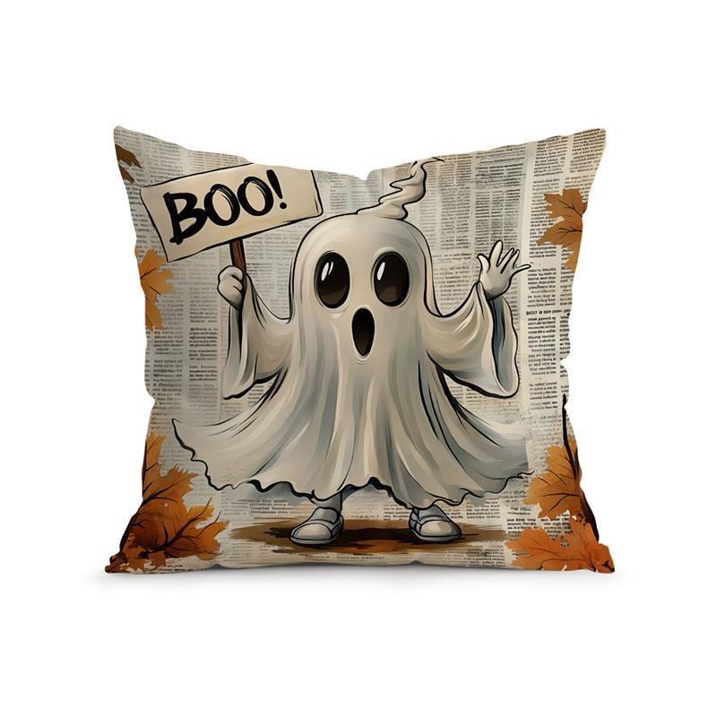 Home Decor Halloween Themed Spooky Cushion Covers Pattern Cushion Cover Suitable For Sofa Bedroom Car Pillow Cover