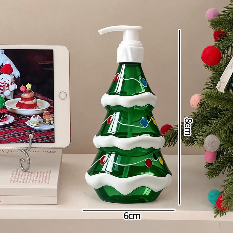 300ML Christmas Soap Dispenser Santa Snowman Penguin Pump Bottle Shampoo Lotion Refillable Container Bathroom Accessories