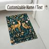 Food Doodle Theme Soft Crystal Velvet Rug Custom Name & Text Print Non Slip Floor Rug for Bedroom Living Room