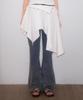 Rose Franz Stud Unbalance Flare Skirt [Ivory]