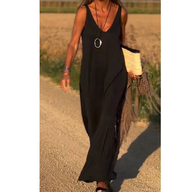 Womens Summer V Neck Tank Dress With Stripes And Beads For Casual Travel