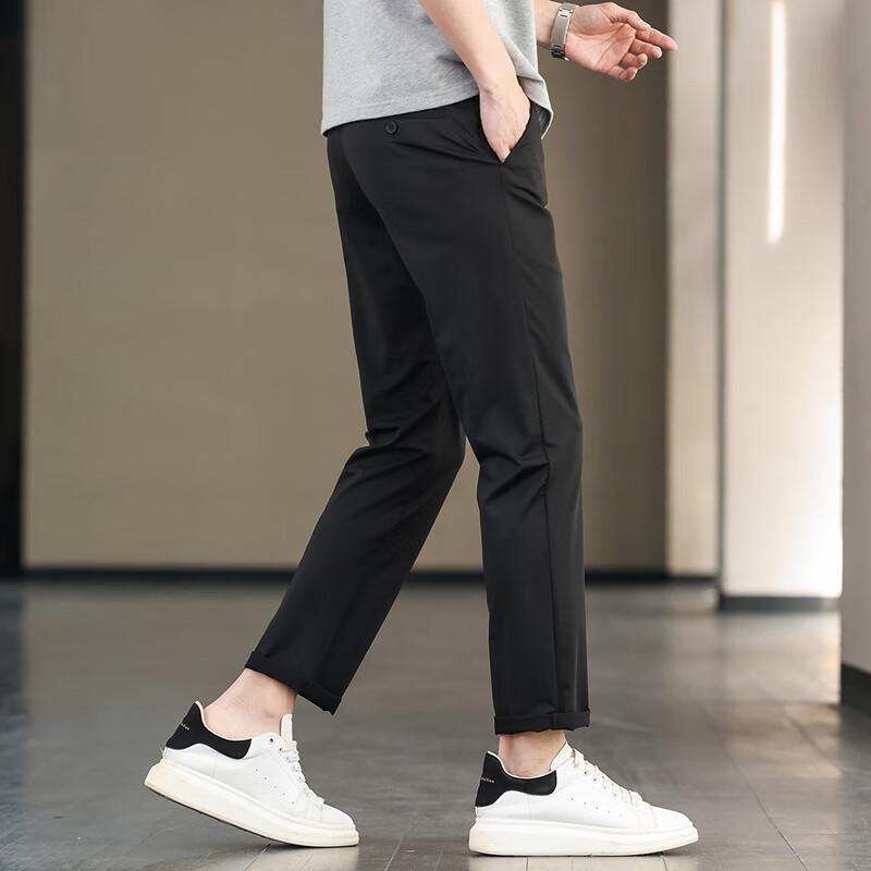 FAPAI Men's Easy Care Stretch Business Casual Pants