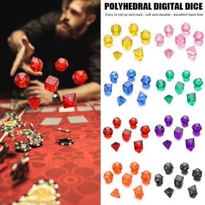 Wielokolorowy Zestaw Kostek Wielościennych do Gry Planszowej TRPG DND Zabawki Rozrywkowe Akcesorium do Gry