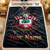 Flannel BlanketSouthampton FC Custom Name Text Personalized Soft Warm Throw Blanket Home Decor Gift