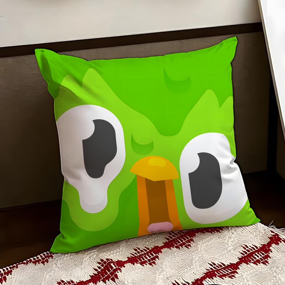 APP DDuolingo Cushion Cover Reversible Soft Durable Pillow Cover Home  Car MultiScene Use for Daily Comfort