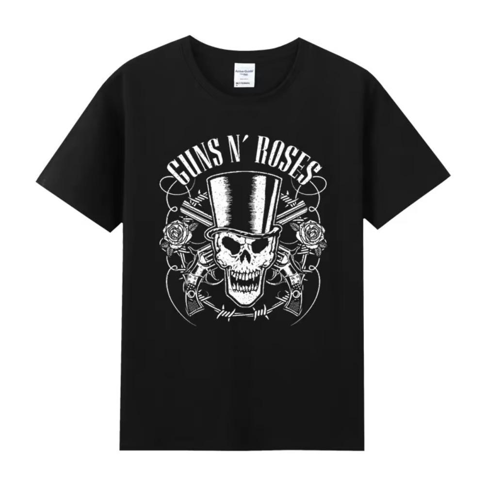 Hot Sale Men's T Shirt 100%Cotton Vintage Hard Band Men and Women Te Hip Hop Clothing Music Hip Hop Guns N Roses Y2k Tops