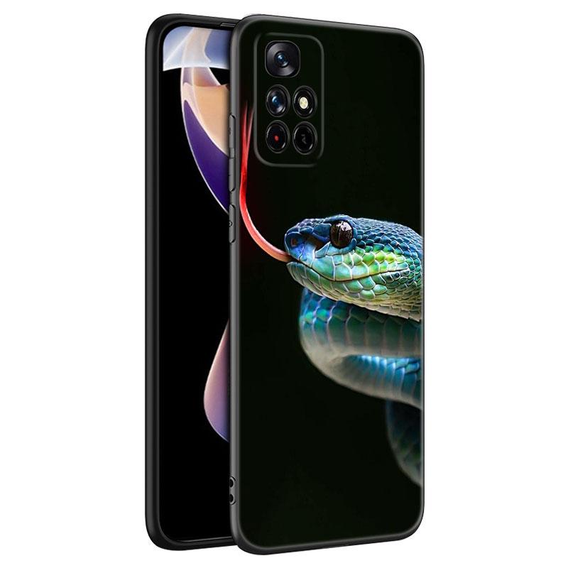 

Черный силиконовый чехол для телефона Animal Snake для Xiaomi Redmi Note 10 11 11S 12 13 4G 8 9 11T Pro 5G Plus 8T 9S 10S 12S Redmi Note 12 Pro 4G