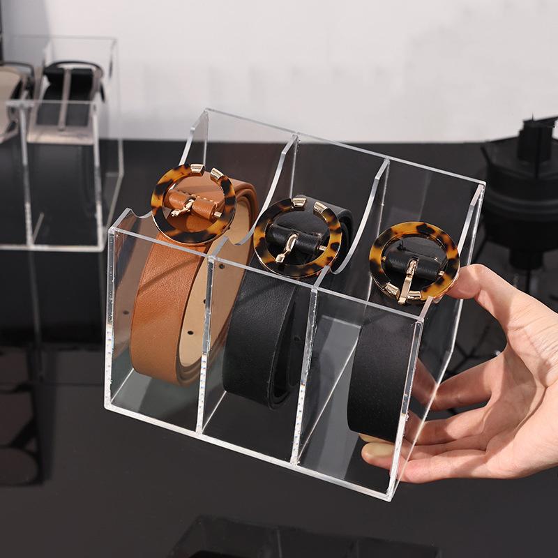 Transparent Acrylic Storage Boxes  Desktop Belt Multi-Grid Organizer Cosmetic Storage Boxes With Dividers
