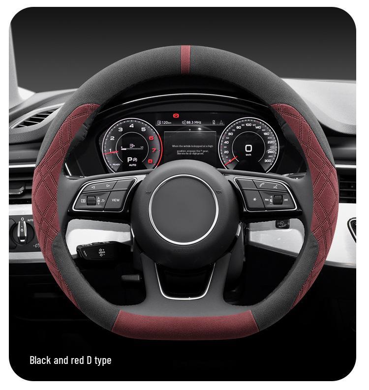 Ultra-Thin Suede Steering Wheel Cover for Geely Galaxy E8: Non-Slip, Sweat-Absorbing, Perfect for Autumn and Winter.