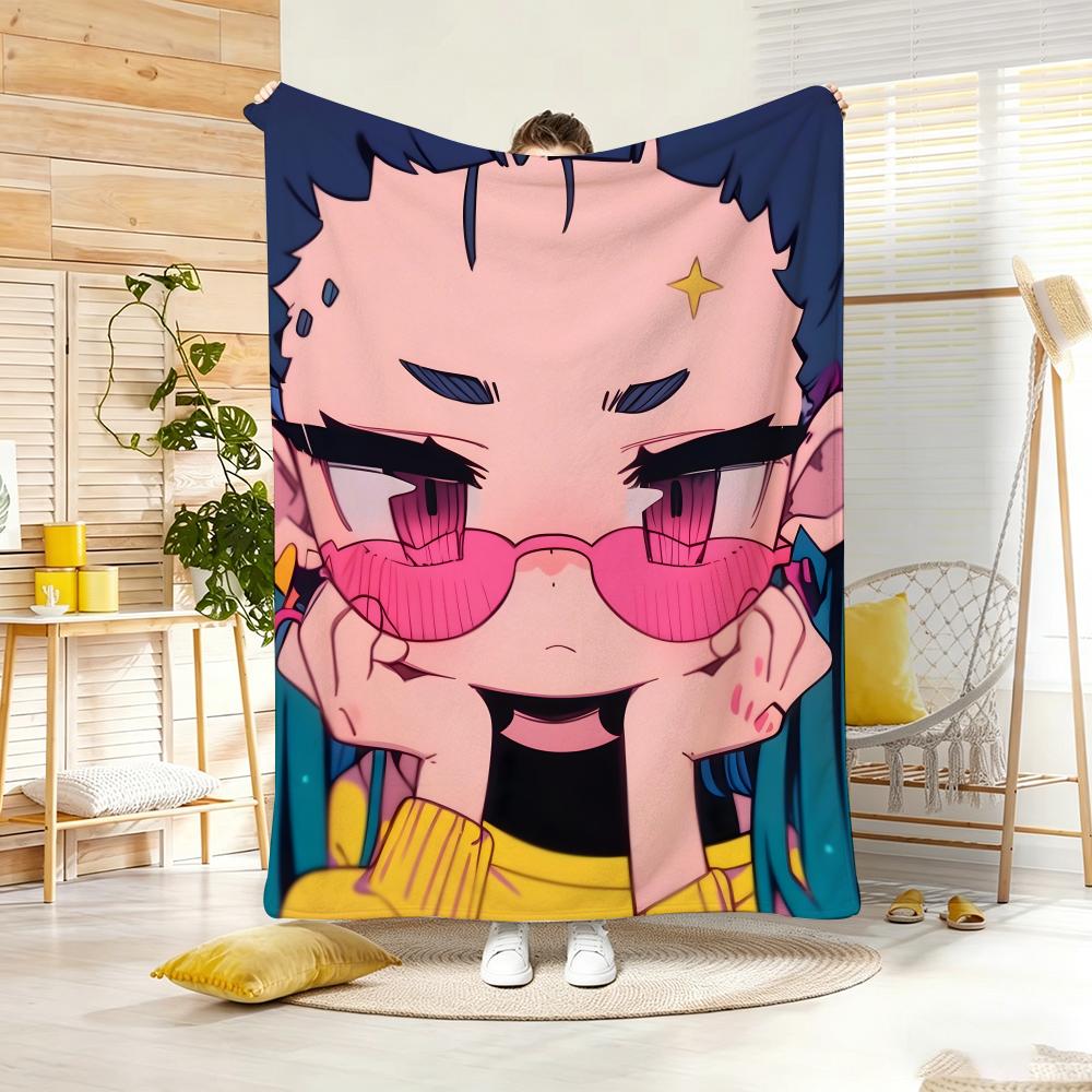 Artwork G-Girl with Glasses Throw Soft Warm Throw Blanket for Bedroom Living Room Bed Travel Camping Picnic Gift