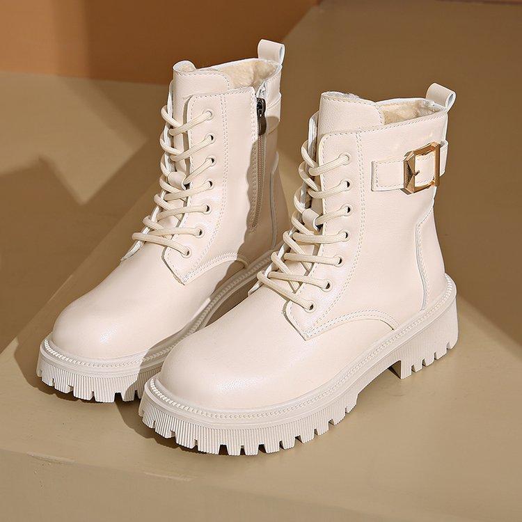 

Woman S Platform Boots Short Plush Side Zipper Ankle Boots Winter Women Shoes Fashion Round Head Large Size 35