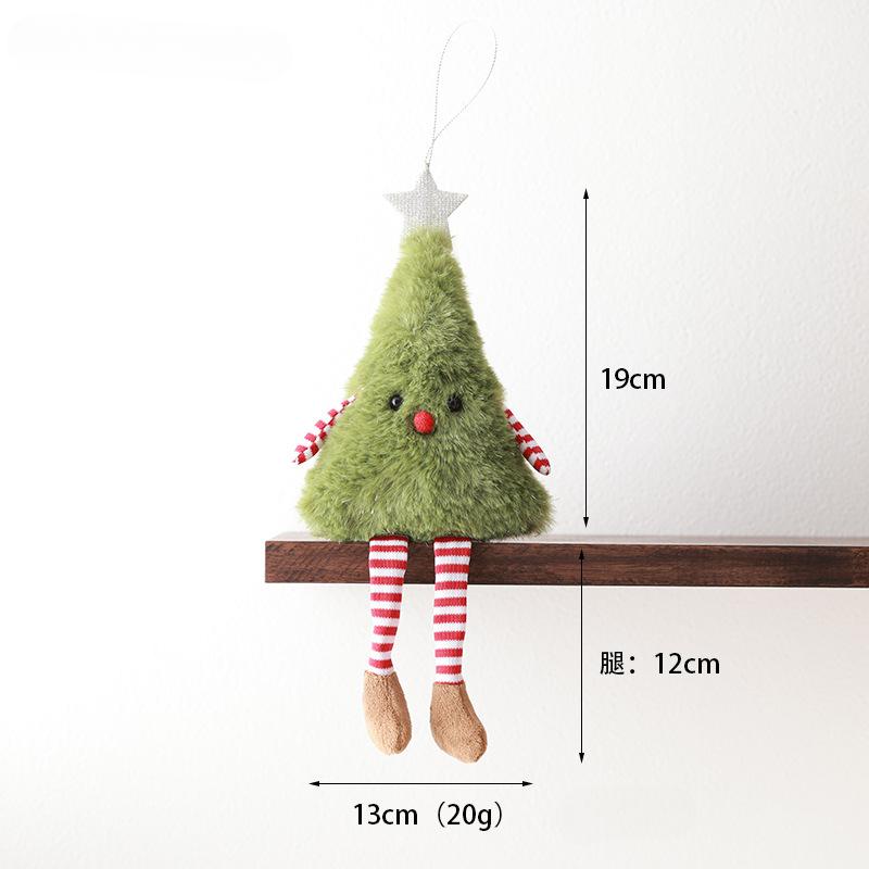 

Рождественский декор Милый плюшевый рождественский венок в виде елки Подвесная кукла с ножками Подвесное украшение Реквизит и подарки для оформления праздничной вечеринки