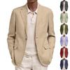 Men's Business Casual Long Sleeve Notched Lapel Decorative Pocket Suit Jacket for Spring and Fall