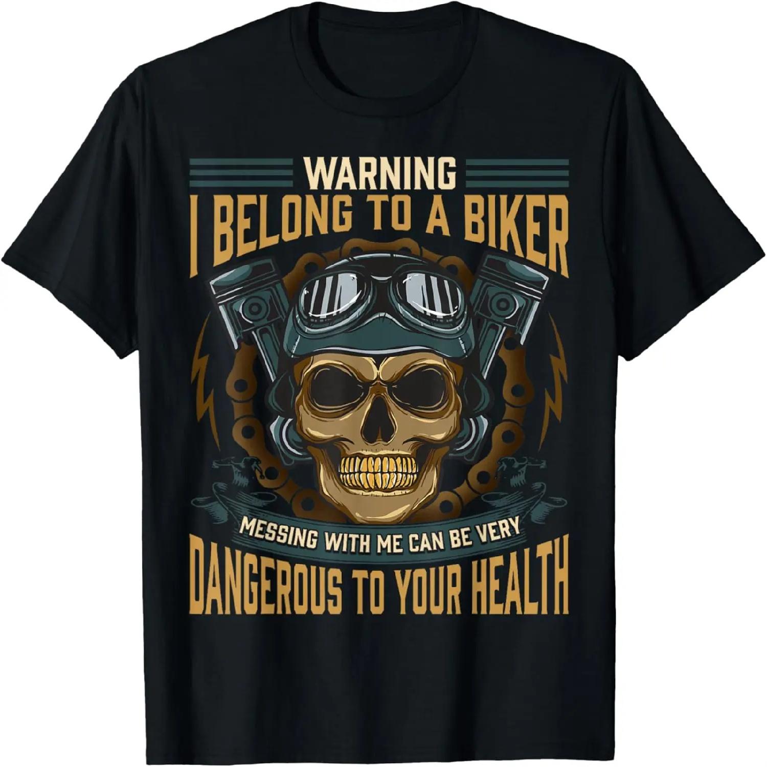 Biker Girlfriend Wife I Belong To A Biker Valentine Skull T-Shirt XXXXXL разноцветный