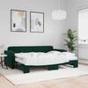 Extendable Daybed with Mattresses Dark Green 80 X 200 Cm Velvet