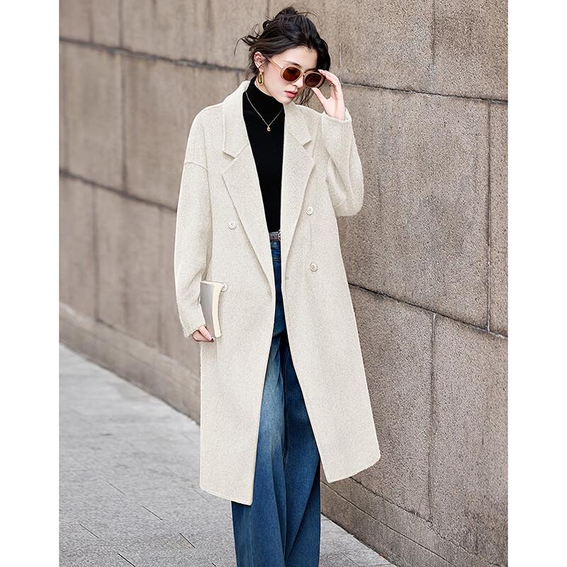 Women's Elegant Mid-Length Wool Blend Coat