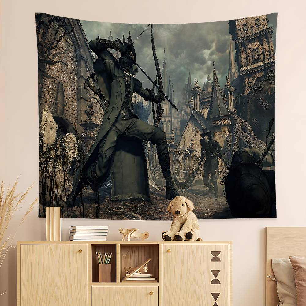 Action Game BBloodborne Cartoon Tapestry Wall Hanging Decoration Household Home Decor
