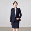 Teluoman Women's Dark Blue Blazer & Wide-Leg Pants Suit Set