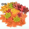200Pcs Artificial Maple Leaf Realistic Fake Silk Colorful Fall Maple Leaves Decoration Halloween Party Thanksgiving Day Autumn Festival Decor Photo