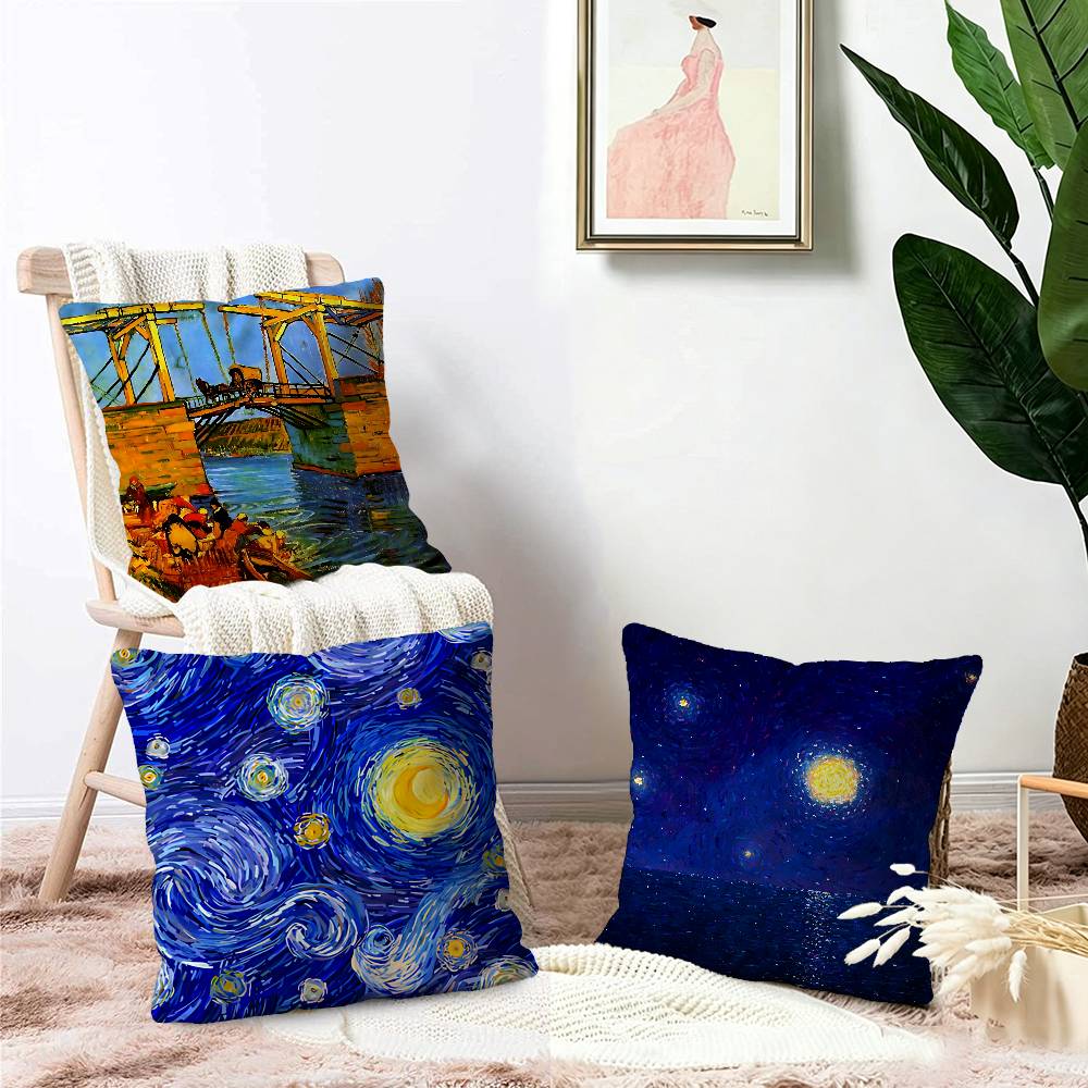 V-Van Gogh Pillowcase toon Gift Cushion Cover Bedroom Home Sofa Chair Seat Decor pillow case